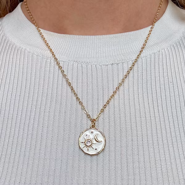 Gold-Filled Celestial Sun Charm Necklace